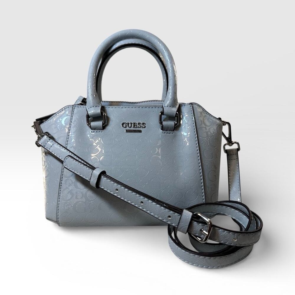 GUESS Kamri Mini Dome Satchel Light Blue with Adjustable Strap Crossbody NWOT
